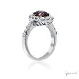 14K White Gold Pink Sapphire & Diamond Ring