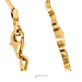 14K Yellow Gold Garnet Bracelet – Elegant Link Design  Fine Jewelry Bracelet