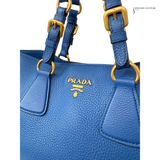 Prada Vitello Daino leather tote bag in blue