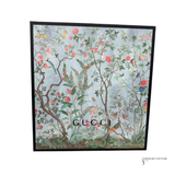 GUCCI GG Supreme Monogram Tian Medium Shopping Tote Beige Multicolor Red Pre-Owned Authentic