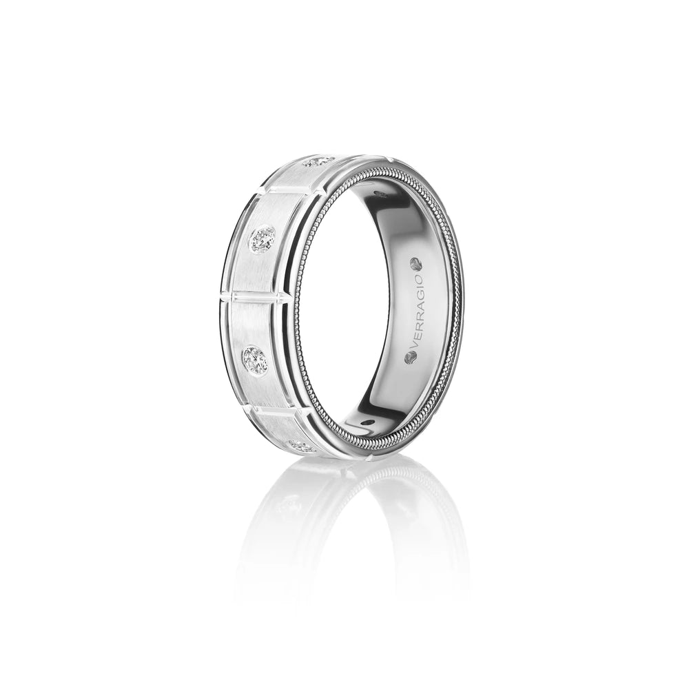 Verragio VWD-7910 Satin-Finish Diamond Men's Wedding Band - view 2
