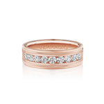 Verragio VWRD-7701-3 Channel-Set Diamond Men's Wedding Band - Rose Gold