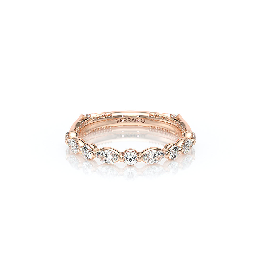 Verragio VANGUARD-2202W-25 Round and Marquise Diamond Wedding Band - Rose Gold