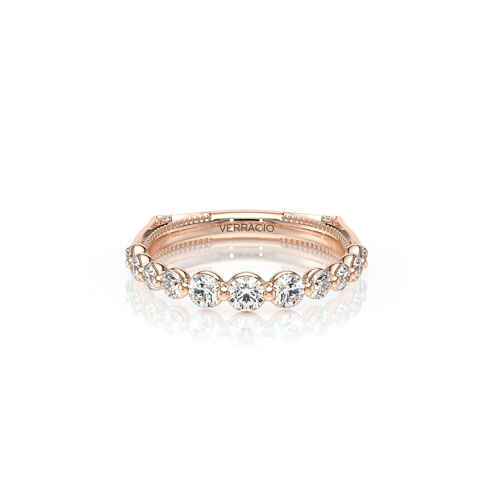 Verragio VANGUARD-2206W Tapered Round Diamond Wedding Band - Rose Gold