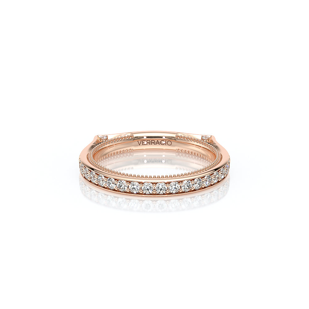 Verragio VANGUARD-2207W Shared-Prong Round Diamond Wedding Band - Rose Gold