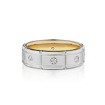Verragio VWD-7910 Satin-Finish Diamond Men's Wedding Band - 14K Two Tone White/Yellow Gold