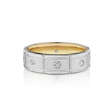 Verragio VWD-7910 Satin-Finish Diamond Men's Wedding Band - 14K Two Tone White/Yellow Gold