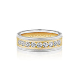 Verragio VWRD-7701-3 Channel-Set Diamond Men's Wedding Band - 14K Two Tone White/Yellow Gold