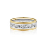 Verragio VWRD-7701-3 Channel-Set Diamond Men's Wedding Band - 14K Two Tone Yellow/White Gold
