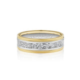Verragio VWRD-7701-3 Channel-Set Diamond Men's Wedding Band - 14K Two Tone Yellow/White Gold