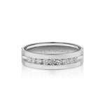 Verragio VWRD-6703-25 Channel-Set Diamond Men's Wedding Band - White Gold and Platinum