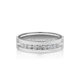 Verragio VWRD-6703-25 Channel-Set Diamond Men's Wedding Band - White Gold and Platinum