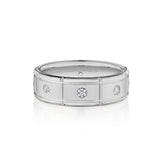 Verragio VWD-7910 Satin-Finish Diamond Men's Wedding Band - White Gold and Platinum