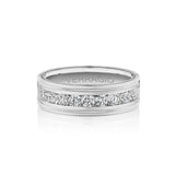 Verragio VWRD-7701-3 Channel-Set Diamond Men's Wedding Band - White Gold and Platinum