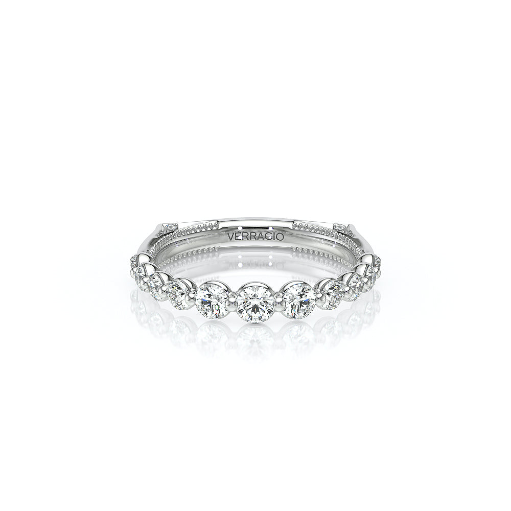 Verragio VANGUARD-2206W Tapered Round Diamond Wedding Band - White Gold and Platinum