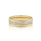 Verragio VWRD-7701-3 Channel-Set Diamond Men's Wedding Band - Yellow Gold