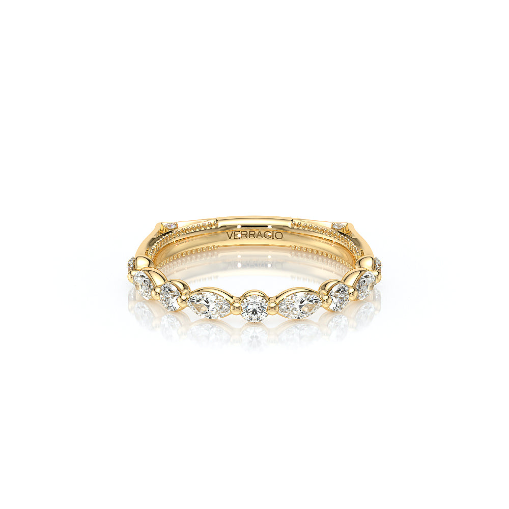 Verragio VANGUARD-2202W-25 Round and Marquise Diamond Wedding Band - Yellow Gold