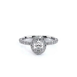 Verragio Renaissance 954OV18 Oval Diamond Halo Engagement Ring | 14K White Gold Semi-Mount