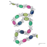 Multicolored gemstone bracelet on a white background