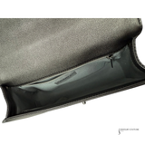 Chanel Gray Medium Quilted Perforated Metallic Lambskin Boy Flap Brown Dark grey