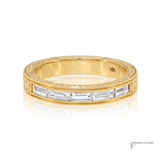 14K Yellow Gold Hand-Carved Lab Grown Diamond Band | One-of-a-Kind