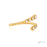 14K Yellow Gold Flexible Diamond Band Ring – Lab Grown | Adjustable Stackable Ring | Free U.S. Shipping