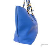 Prada Vitello Daino leather tote bag in blue