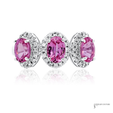14K White Gold Pink Sapphire & Diamond Ring