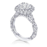 Tacori HT2653CU9 Petite Crescent Platinum Cushion Cut Engagement Ring | Designer Bridal Ring