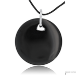 18K White Gold Black Onyx & Diamond Heart Necklace 18" Necklace
