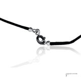 18K White Gold Black Onyx & Diamond Heart Necklace 18" Necklace