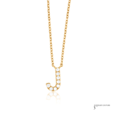 14K Yellow Gold Diamond Initial “J” Necklace – Adjustable 18” Chain | Personalized Letter Pendant