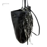 Valentino Embellished Big Size Tote Bag Black leather pre-loved