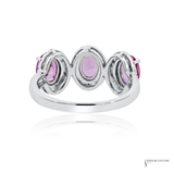 14K White Gold Pink Sapphire & Diamond Ring