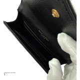 Saint Laurent YSL Monogram Small Flap Wallet in Grained Leather Pre-Owned