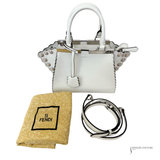 Fendi Mini 3Jours Handle Bag Ivory/White Color Scalloped Calfskin Mini Pre-Owned