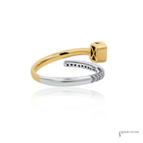 14KT Yellow Gold and Platinum Sapphire Diamond Ring