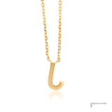 14K Yellow Gold Diamond Initial “J” Necklace – Adjustable 18” Chain | Personalized Letter Pendant