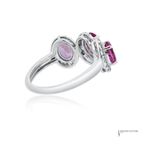 14K White Gold Pink Sapphire & Diamond Ring