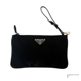 Prada Tessuto Nylon Wristlet Clutch Pouch – Black – Pre-Owned