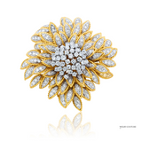 14K Two-Tone Gold Vintage Diamond Brooch & Pendant | Estate Fine Jewelry Vintage flour design
