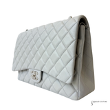 CHANEL Caviar Quilted Jumbo Double Flap Dark Grey Pre Owned