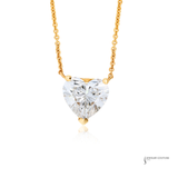 14K Yellow Gold Lab-Grown Diamond Heart Pendant Necklace | Heart Shape Solitaire | Fine Jewelry Gift