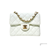 CHANEL Caviar Quilted Mini Square Flap White 2004