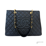 CHANEL Black Caviar GST Leather Grand Shopping Tote In Black Pre-Owned