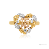 14K Tri-Color Gold Quinceañera “15” Ring with CZ Diamonds – Size 6.75 | Two-Tone Rose, White & Yellow Gold Sweet 15 Jewelry Gift | Ventura CA & USA Shipping