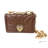 Dolce & Gabbana medium Devotion quilted shoulder bag Napa Leather Brown Pre-owned