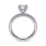 Gabriel & Co. 14K White Gold Diamond Halo Engagement Ring Setting | ER15175R4W44JJ Round Semi-Mount Bridal Ring