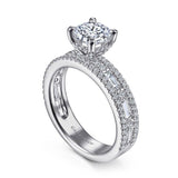 Gabriel & Co. 14K White Gold Diamond Halo Engagement Ring Setting | ER15175R4W44JJ Round Semi-Mount Bridal Ring