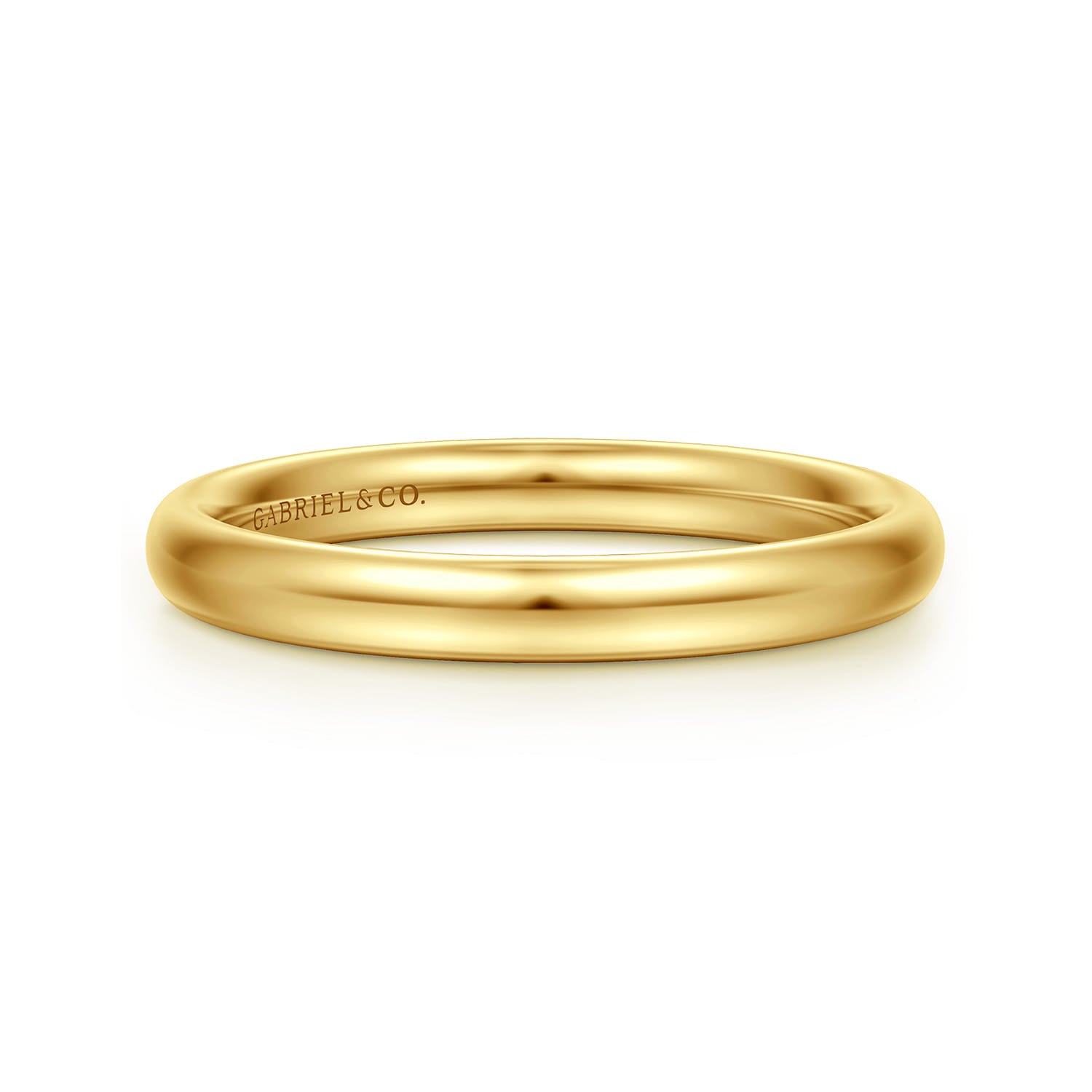 Gabriel & Co. 2.4mm 14K Yellow Gold Plain Wedding Band